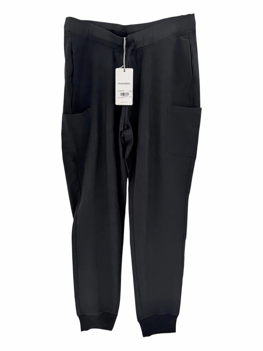Mandala Black Equa-Tek Jogger Scrub Pants Pockets Tall L NWT